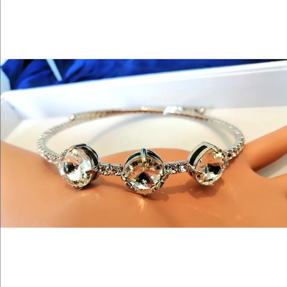 MIU MIU  Made in ITALY Platinum Crystal Choker